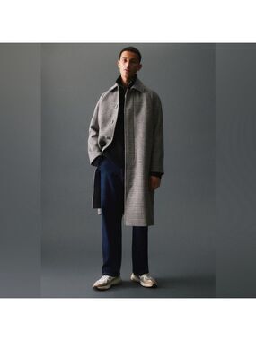 H&M Wool Blend Heritage Houndstooth Car Coat